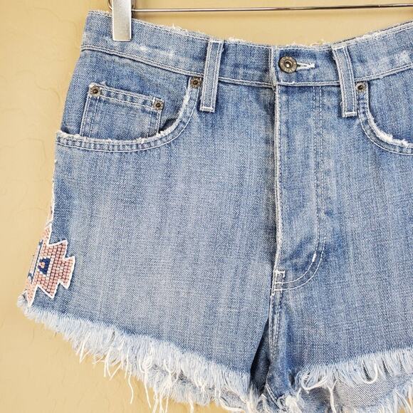 Carmar High Rise Distressed Cutoff Tribal Shorts - Picture 3 of 9